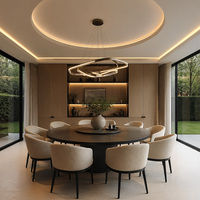 Conception d'intérieur de villa de luxe moderne, personnalisation complète de la maison, solution complète pour les panneaux muraux et l'éclairage du plafond