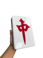 Groot formaat acryl mahjong sculptuur, drielaags tegel ornament, op maat gemaakt voor thuis, tafelblad of kantoordecoratie