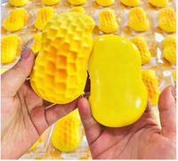 Jouets anti-stress mignons en forme d'arachide jaune Kawaii, jouets anti-stress en PU souple Rednote, jouets anti-stress en forme d'arachide pour enfants, cadeau