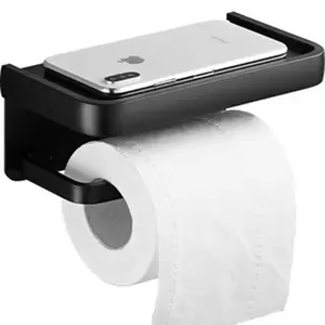 Standing Toilet Paper Holder Aluminum Modern With Shelf And Storage