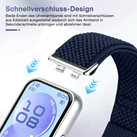 Bracelet de montre en nylon élastique réglable pour Huawei Band 11/Huawei Band 11 Pro, bracelets de remplacement pour hommes et femmes