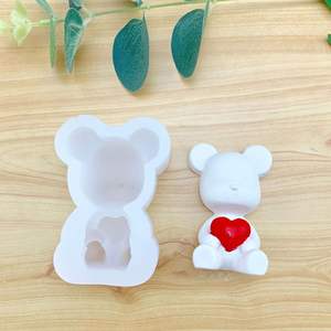 Molde de silicona 3D para Oso De Chocolate, molde de corazón para Chocolate y letras de feliz cumpleaños, moldes para Fondant - Product Image 3