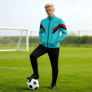 Groothandel Geprinte Voetbal Uniformen Korte Mouw Jack Training Trainingspak Shirts Heren Winter Zomer Lange Opstaande Halve Rits - Product Image 3