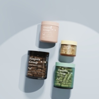 Bouteilles de médicaments en verre givré de haute qualité, compléments alimentaires en poudre, flacon de vitamines en capsules, pilulier avec boîte-cadeau