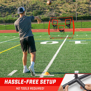 Équipement d'entraînement de football portable et pliable, filet de cible d'entraînement de rugby en acier et polyester 6'x6', filet de lancer détachable, sac de transport - Product Image 6