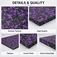 Feuille de carbone composite hachée aléatoire violette, panneaux décoratifs usinés CNC, feuille de fibre de carbone forgée