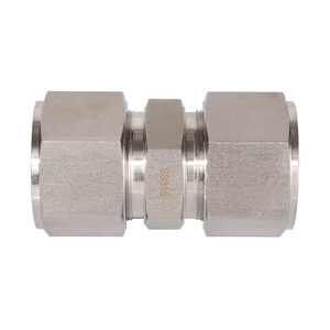 Connecteur droit à double ferrule en acier inoxydable ROKE 34 mm, type à sertir, résistant à haute pression - Product Image 1