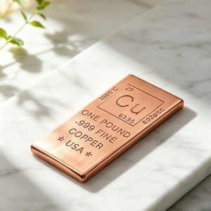 Lingote de Cobre Puro de 1 Libra, .999 de Pureza, con el Elemento Cu, para Inversión y Colección - Product Image 2