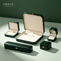 FORTE Recycelbare Grüne PU-Leder Ring- und Halsketten-Box Personalisierte Armband-Schmuckbox Großhandel mit Logo