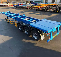 Semi-remorque châssis à 2 essieux de 20 pieds de haute qualité, capacité de charge maximale de 60 tonnes, pneus 12 R22.5, nouvelle vente chaude en provenance de Chine