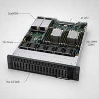 Server Rak R750XS 2U 2x Silver 4314 32 Core 32GB 512GB SSD 2x 2TB H355 Enterprise