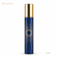 Flacons de parfum vides personnalisés, vaporisateur de voyage 35 ml avec bouchon doré, flacon atomiseur mini rechargeable, boîte de présentation en gros 480 pièces
