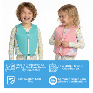 Vêtement de bain flottant en néoprène pour bébés garçons et filles, maillot de bain une pièce, gilet de sauvetage pour enfants, vente en gros - Product Image 2