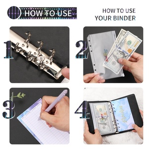 Set di raccoglitori economici A6 all'ingrosso personalizzati buste per contanti sistema di Budget Binder planner raccoglitore di Budget nero - Product Image 4