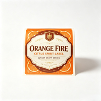 Étiquettes personnalisées pour vin, motif agrumes orange, autocollantes, résistantes aux UV, imperméables, en feuille d'or vintage, pour artisanat