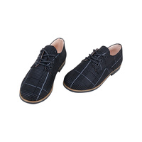 Chaussures habillées classiques pour enfants Choozii, en cuir véritable imprimé écossais, doublées, à la mode