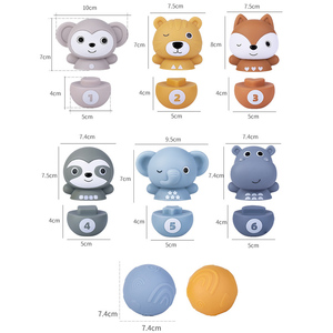 <span class=keywords><strong>Juguetes</strong></span> <span class=keywords><strong>Montessori</strong></span> para Bebé de Silicona Suave, Set de Bloques Apilables Anidables de Koala para Infantes de 6 a 12 Meses, Otros <span class=keywords><strong>Juguetes</strong></span> de Baño para Niños Pequeños - Product Image 6
