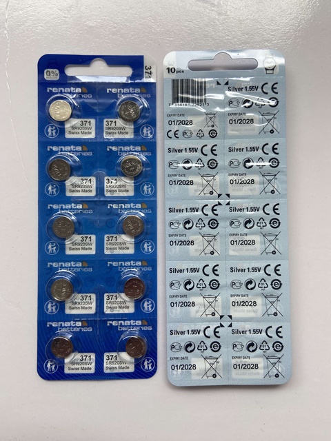 371 341 357 1.55V Silver Oxide Watch Button Coin Battery SR920SW SR714SW SR44W Swiss Made