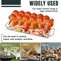 Accesorios para Asar Pollo, Parrilla de Acero Inoxidable para Muslos, Alitas y Piernas de Pollo, Soporte para Asar, Rejilla para Parrilla