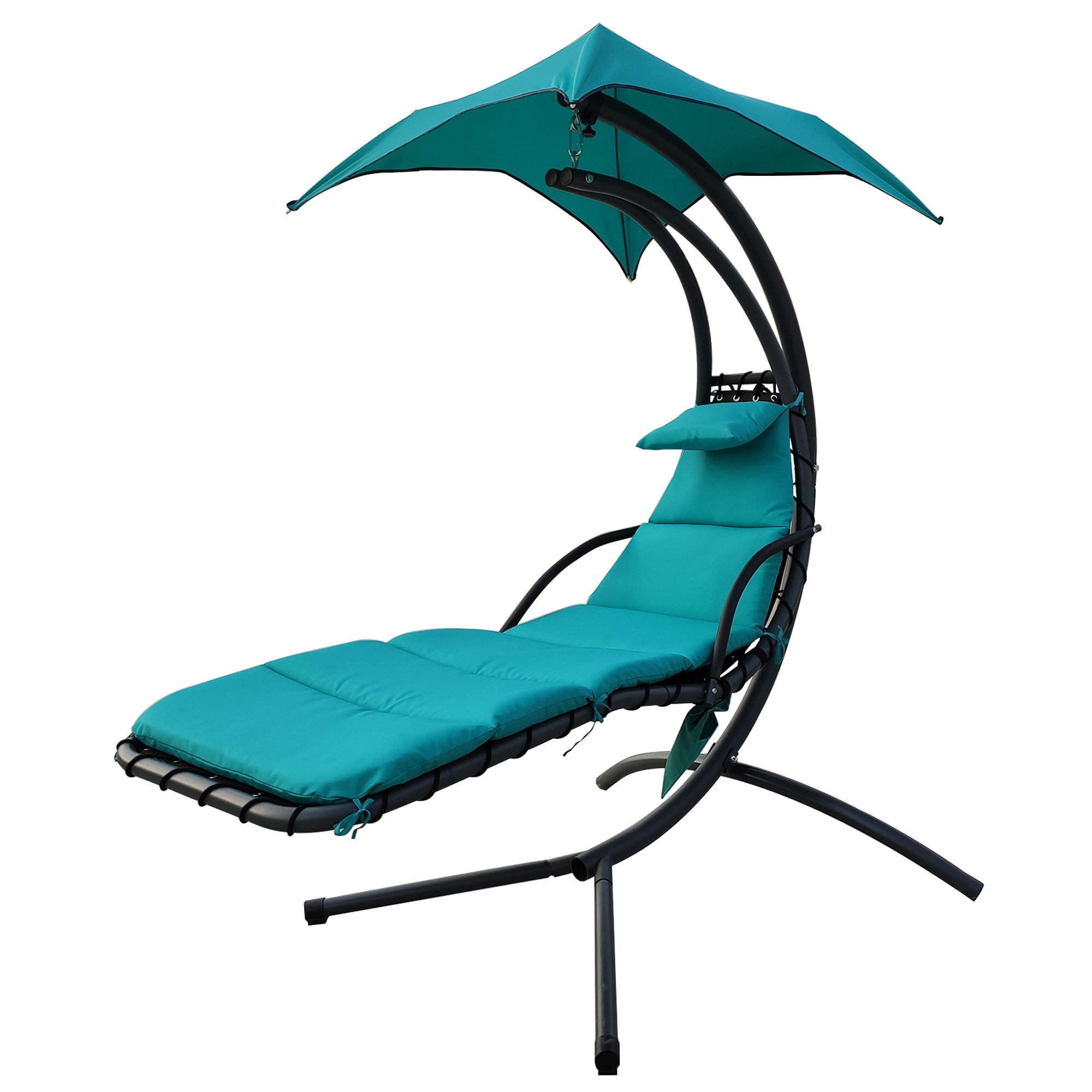 Modern Outdoor Curved Steel Chaise Garden Hanging Chair for Patio,Backyard