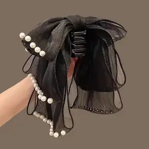 High-grade hair clip ponytail buckle women's back of head knot rhinodrill grab clip summer large clip
