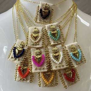 Collier cœur sacré populaire <span class=keywords><strong>BD</strong></span>-B5446, collier à chaîne en or, cadeaux pour filles, collier Miyuki tendance pour femmes - Product Image 1