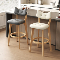 Chaise haute rustique en bois massif pour caissier commercial de village rétro antique avec dossier et tabouret de bar au design moderne