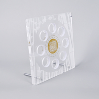 Plaque de présentation personnalisée en acrylique transparent pour pièces commémoratives, médailles, souvenirs et trophées avec support