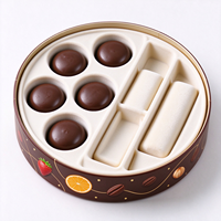 Boîte cadeau ronde rigide en papier pour chocolats et bonbons avec insert en mousse EVA, boîte d'emballage alimentaire de qualité alimentaire