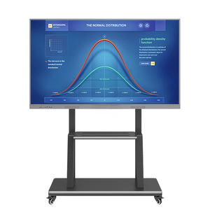 4K Interactive Smart Digital Whiteboard 65 Inch 40-Point Touch Screen 400 NITS Brightness 4mm Anti-Glare Glass Movable Stand - Product Image 1