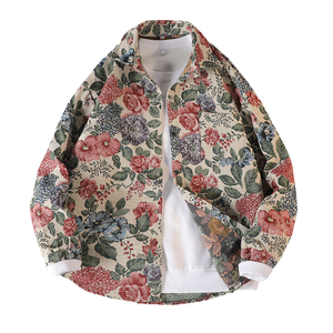 ROYA Manufacturer Design Embroidered Plus Size Spring Tapestry Shacket Jacket Custom Woven - Product Image 1