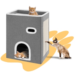 Venta caliente plegable escondite Vertical de 3 capas Kitty Condo plegable comodidad lana mascota <span class=keywords><strong>cueva</strong></span> cubo duradero <span class=keywords><strong>gato</strong></span> <span class=keywords><strong>casa</strong></span> - Product Image 1