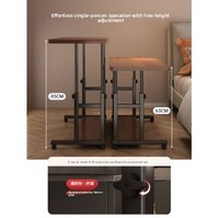 Table de chevet pliable mobile minimaliste en bois, petit bureau sur roulettes relevable pour chambre, bureau, étudiant, usage domestique, dortoir simple