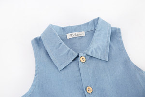 Kids <b>Clothes</b> Shirt Collar Princess Sleeveless Cartoon <b>Cat</b> Print Woman Jeans Dresses for Girls - Product Image 3