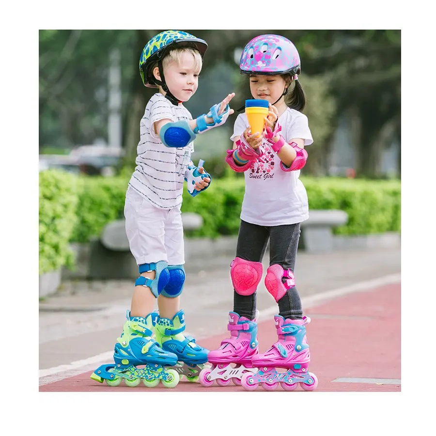 Cougar Sports verstellbarer Roller Inline Skates Schuh für Jungen Mädchen Kinder mit allen leuchtenden Rädern Safe Durable Youth Adult