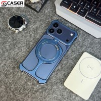Étui de téléphone magnétique en métal en forme de trophée avec support rotatif à 360 degrés pour iPhone 14-17 Pro Max/Samsung S26 S25 Ultra