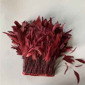 Una frangia di <span class=keywords><strong>gallo</strong></span> di piume di pollo da 6/8 Hs-218 in rosso per Costume artigianale fai da te - Product Image 1