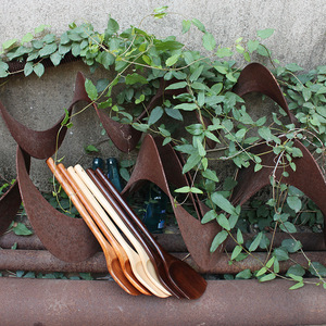 Espátula de madera lacada antigua de 39 cm con mango redondo, espátula antiadherente para utensilios de cocina. - Product Image 4