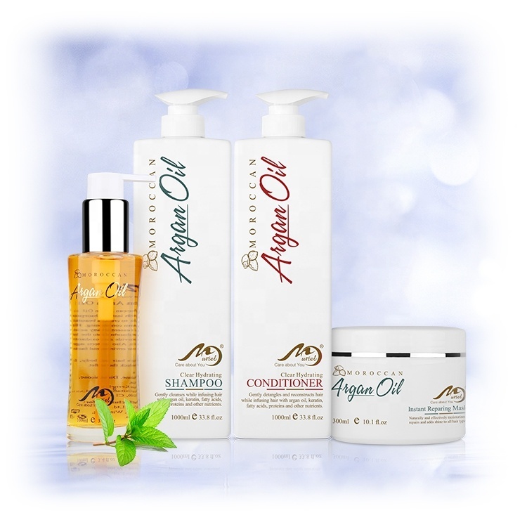 En gros Produits De Salon De Shampooing À L'huile D'argan Marocaine Revitalisant Masque Capillaire Ensemble De Soins Capillaires