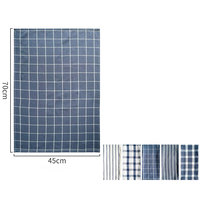 Serviettes de cuisine en coton teintes simples, série bleue, serviettes de table et torchons ménagers