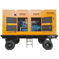 Groupe électrogène diesel silencieux sur remorque, compatible avec le remorquage, pour les zones logistiques et les chantiers extérieurs, alimentation de secours