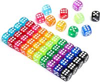 Lot de 50 dés cubiques de 14 mm, 6 faces colorées, fabriqués en Chine, pour jeux de société, apprentissage des mathématiques et salle de classe