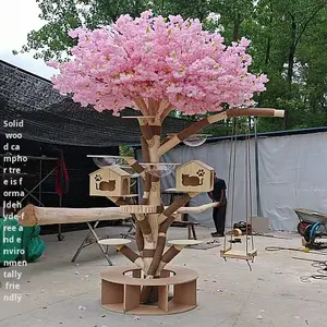 Tiragraffi per Gatti con Nido Integrato, Gioco per Gatti in Legno Massello Fatto a Mano, Design Minimalista Rialzato e Stabilizzato - Product Image 2