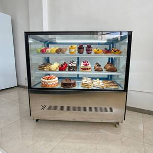 Anti-Fog Heated Glass Cake Display Fridge Commercial Right Angle Dessert Showcase for Bakery with Crystal View - Product Image 2