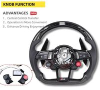 Volante Calefactable y Vibrador de Fibra de Carbono y Gamuza Compatible con Audi 08 TT Sline A6 C7.5 S8 B8 A5 B9 A8 S4 C7 C6 S6 Q3 RS7