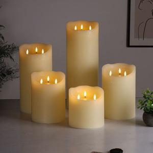 <span class=keywords><strong>Bougie</strong></span> pilier <span class=keywords><strong>LED</strong></span> sans flamme Mermei, à piles, en cire de paraffine 3D, faite à la main, sûre, écologique, avec télécommande - Product Image 3