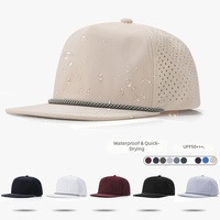 Gorra de Béisbol de Secado Rápido, Repelente al Agua, Transpirable, con Perforaciones Láser, Visera Plana, Cierre a Presión, Logotipo Personalizado, Unisex, Verano, Venta al Por Mayor
