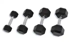 2024 Hex Rubber Coated Dumbbell Fitness Equipment For Body Building In 15kg 40kg 50kg Durable Free Weights For Home Use