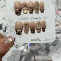 Uñas Postizas Hechas a Mano con Diseño Aleatorio, 10 Piezas/Juego, Entrega Rápida, Listas para Enviar
