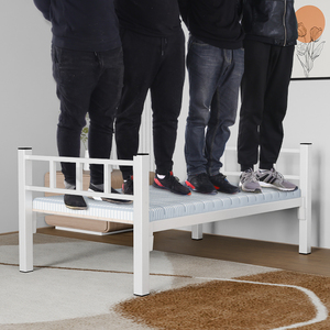 Cama Individual Minimalista de Hierro de Una Sola Capa, 1.2m, Tamaño Completo, para Hoteles, Escuelas, Dormitorios y Casas de Alquiler - Product Image 6
